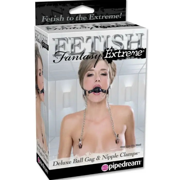 Fetish fantasy extreme - mordaza deluxe con pinzas pezones