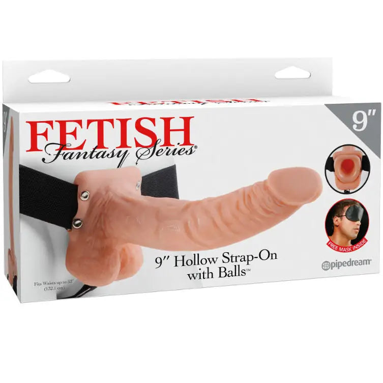 Fetish fantasy series - 9 hollow strap-on with balls 22.9cm