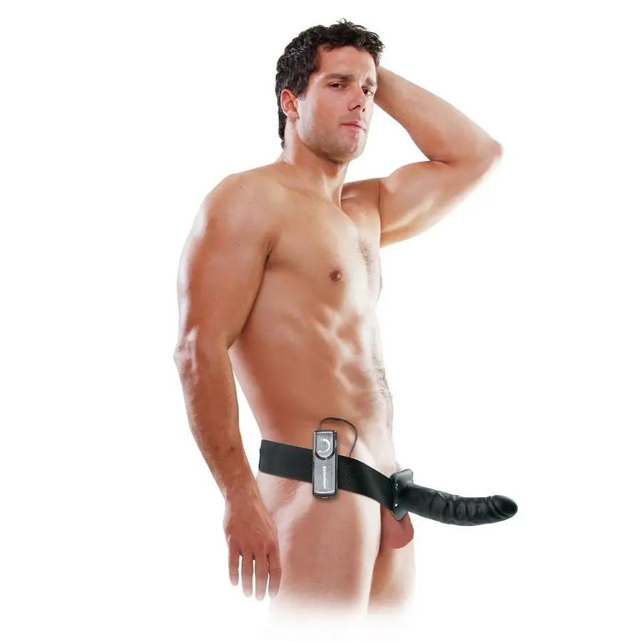 Fetish fantasy series - arnés vibrador hueco 19 cm negro