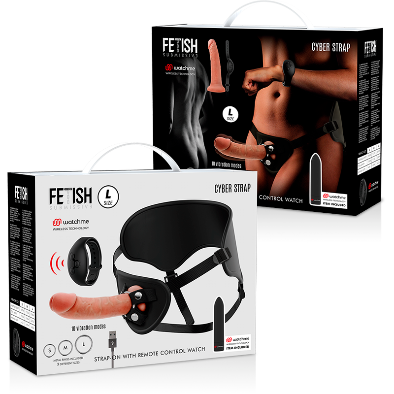 Fetish submissive cyber strap - arnés con dildo y bala