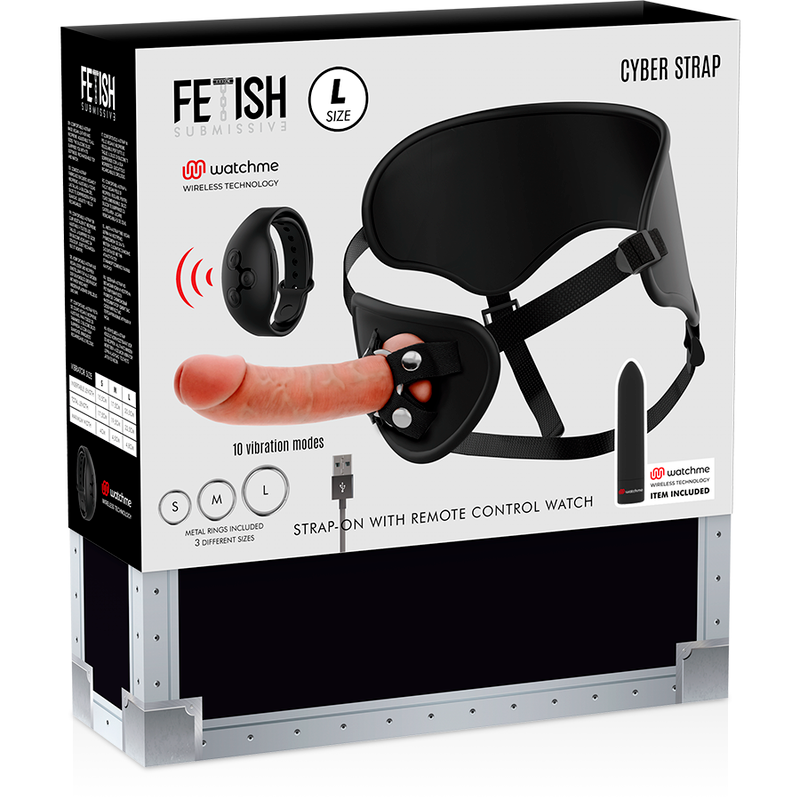 Fetish submissive cyber strap - arnés con dildo y bala