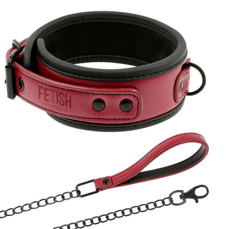 Fetish submissive dark room - collar con cadena con forro
