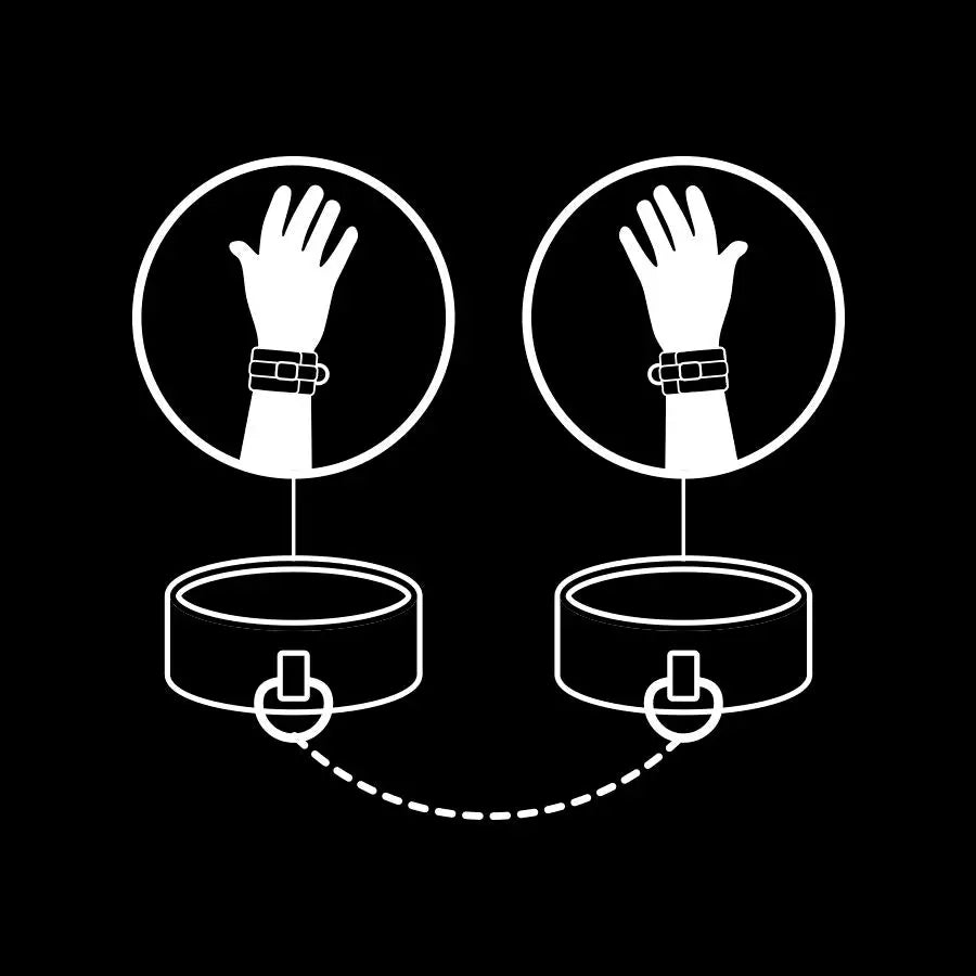 Fetish submissive - esposas cuero vegano con forro