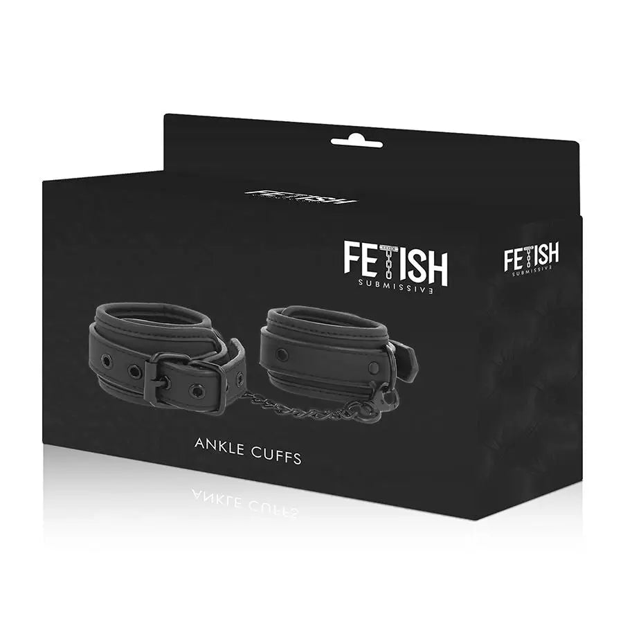 Fetish submissive - esposas tobillos cuero vegano con forro