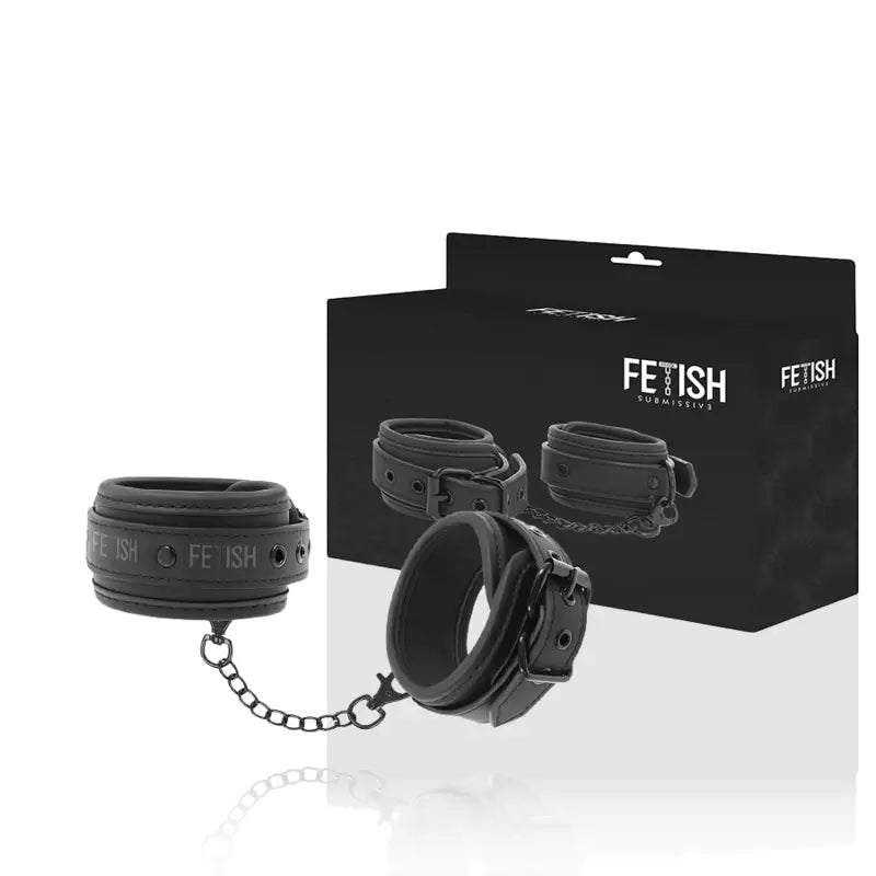 Fetish submissive - esposas tobillos cuero vegano con forro