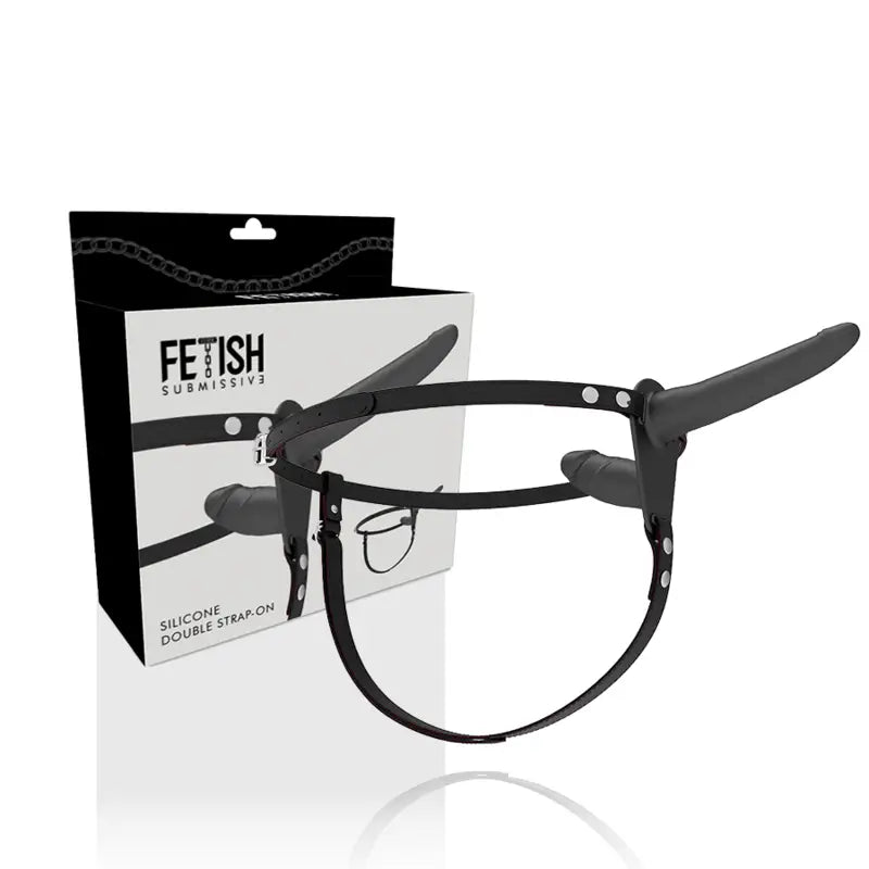 Fetish submissive harness - doble penetración negro