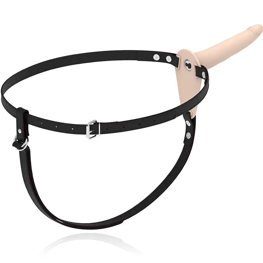Fetish submissive harness - vibrador silicona flesh 15 cm