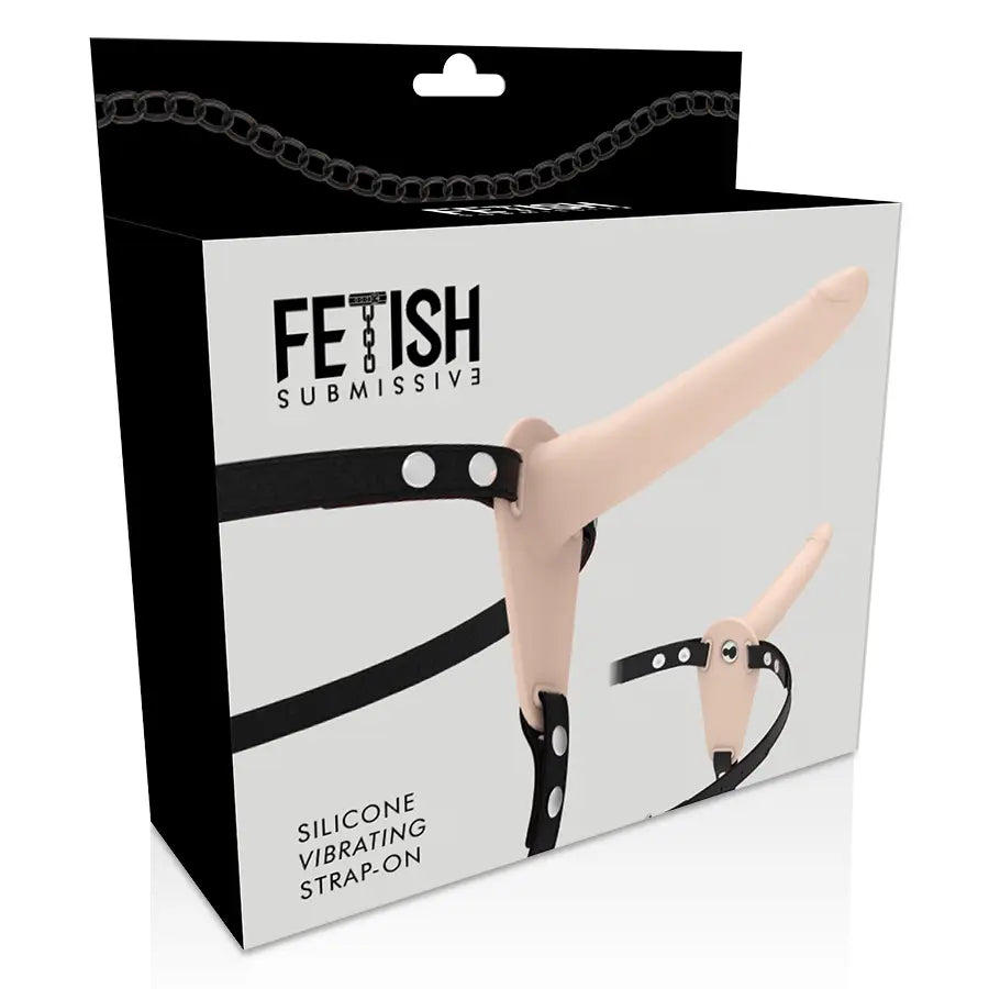 Fetish submissive harness - vibrador silicona flesh 15 cm