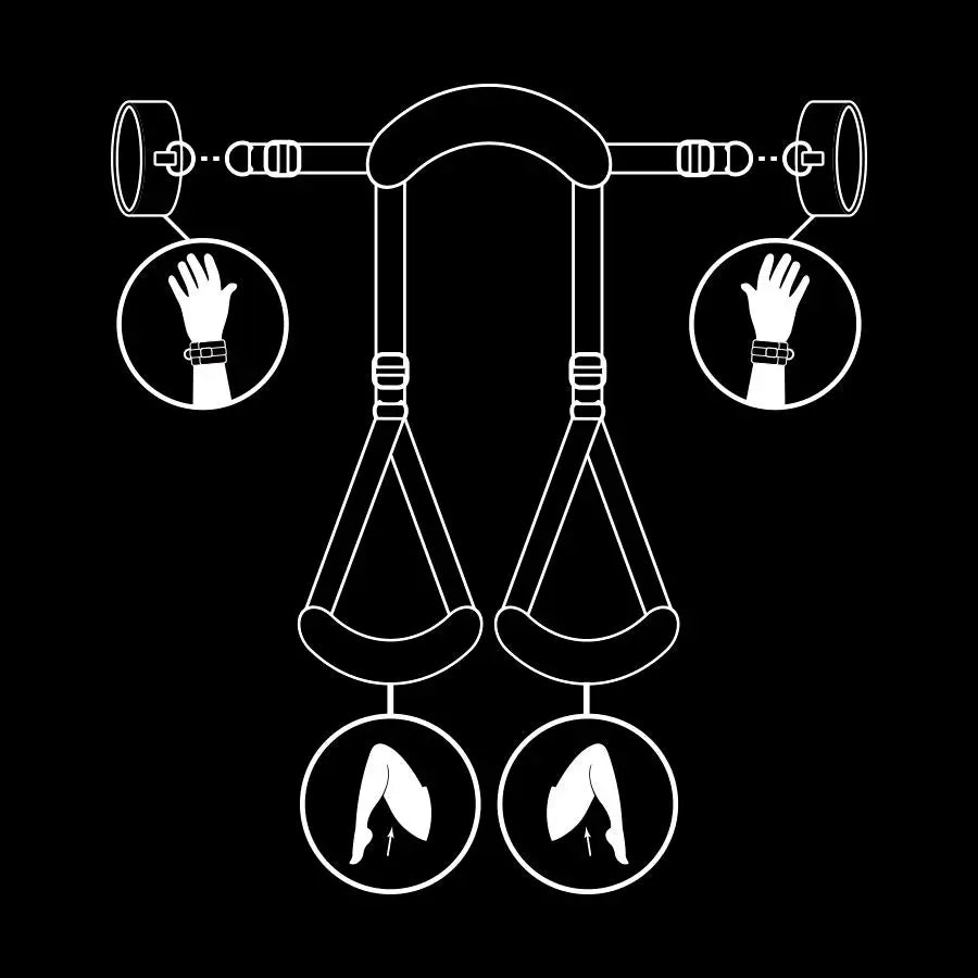 Fetish submissive - posición piernas abiertas con esposas