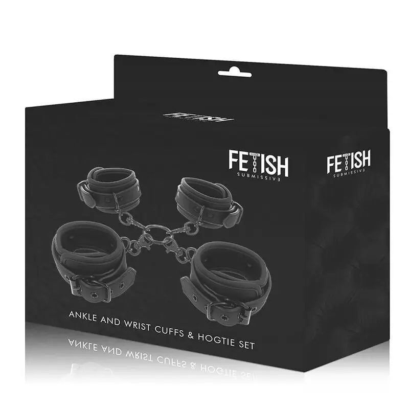 Fetish submissive - set esposas manos y tobillos con forro