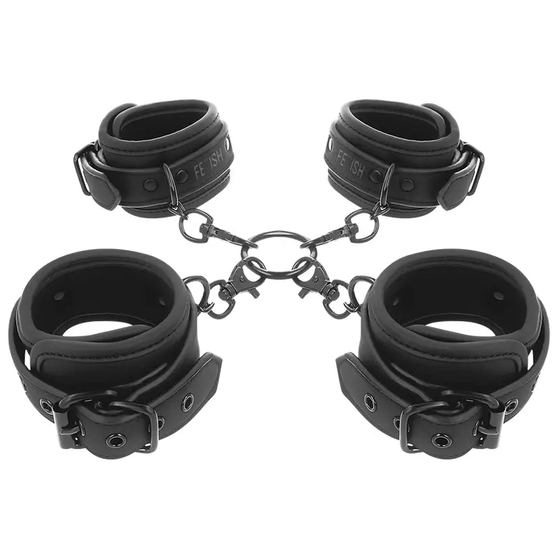 Fetish submissive - set esposas manos y tobillos con forro