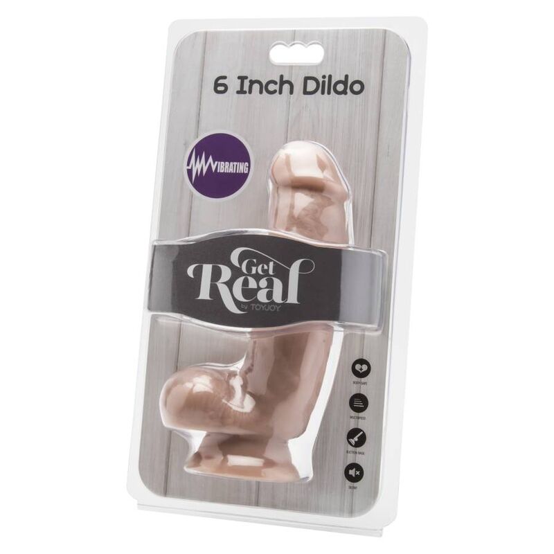 Get real - dildo 12 cm con testículos vibrador natural