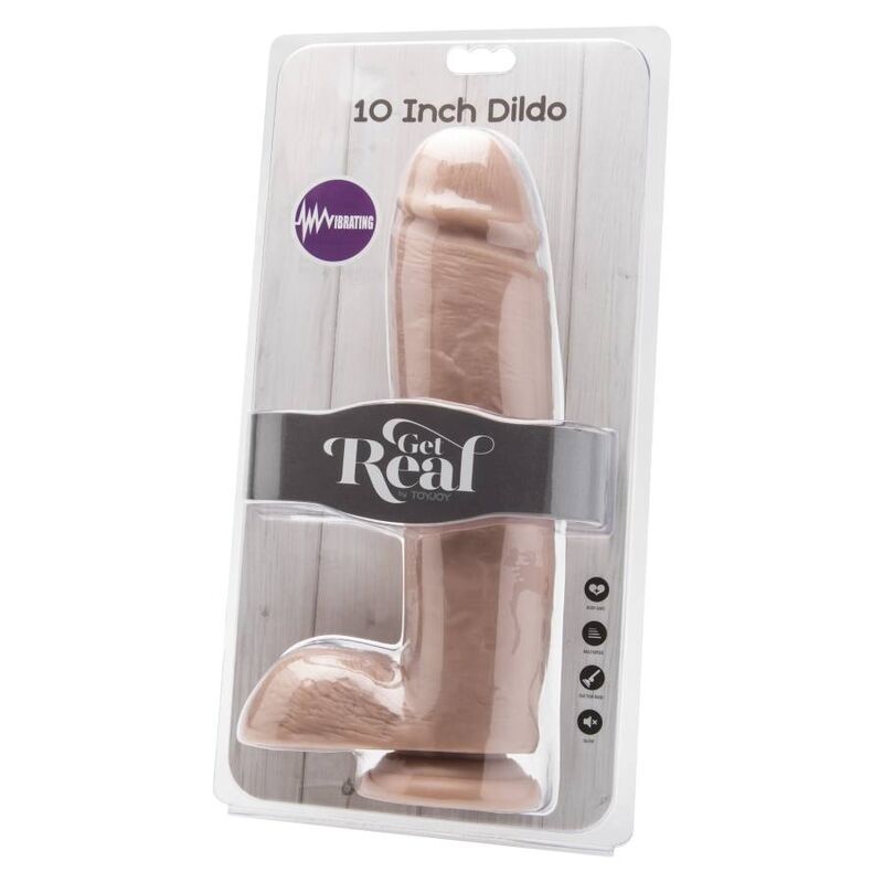 Get real - dildo 25,5 cm con testículos vibrador natural