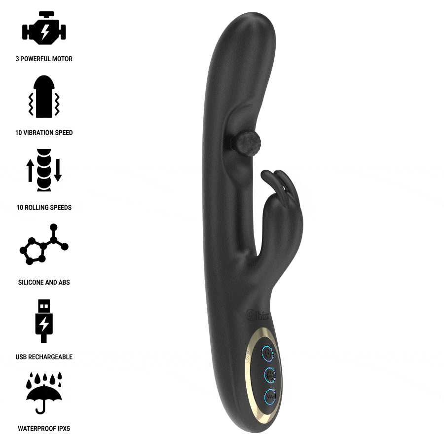 Ibiza - potente vibrador rabbit con perla rolling