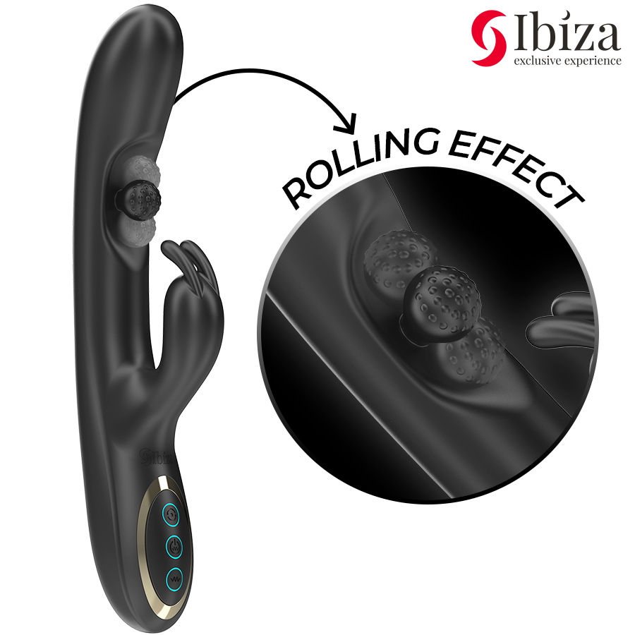 Ibiza - potente vibrador rabbit con perla rolling