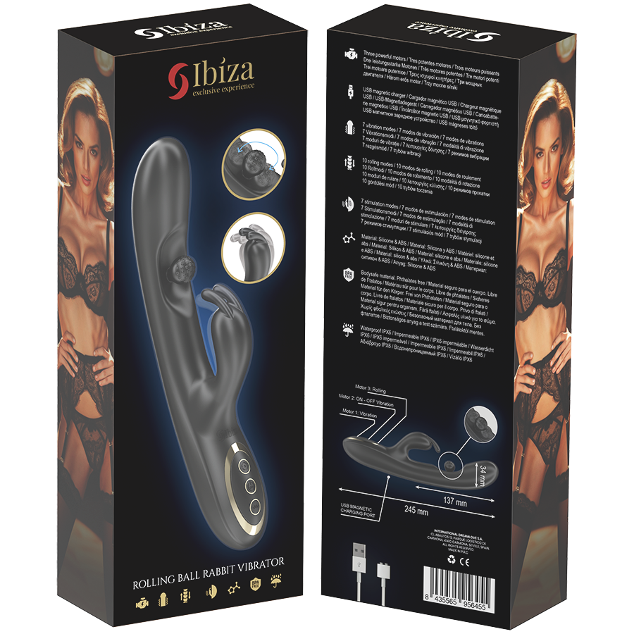 Ibiza - potente vibrador rabbit con perla rolling
