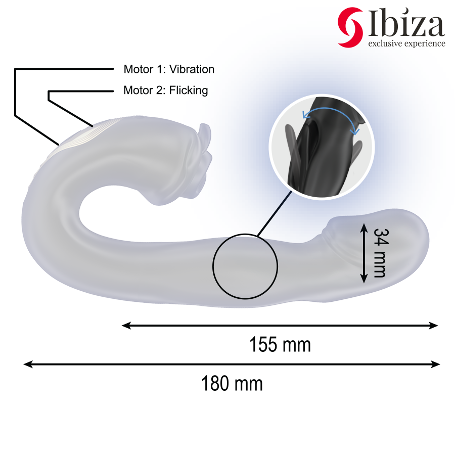 Ibiza - rose vibrador efecto oscilante y estimulador