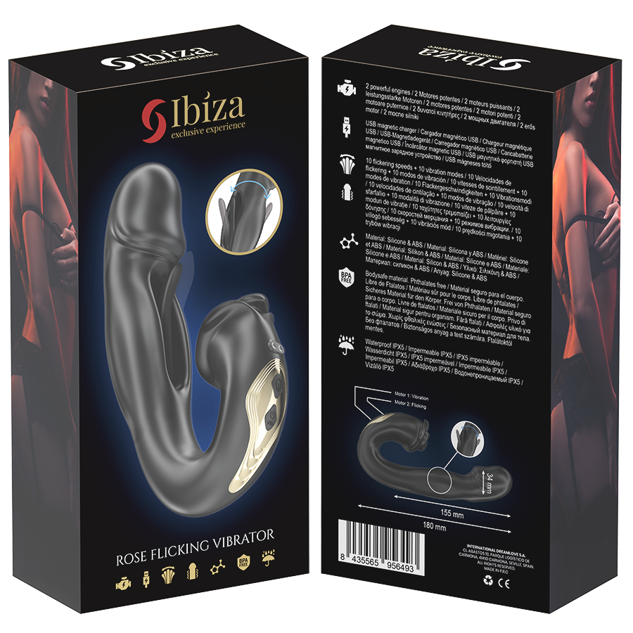 Ibiza - rose vibrador efecto oscilante y estimulador
