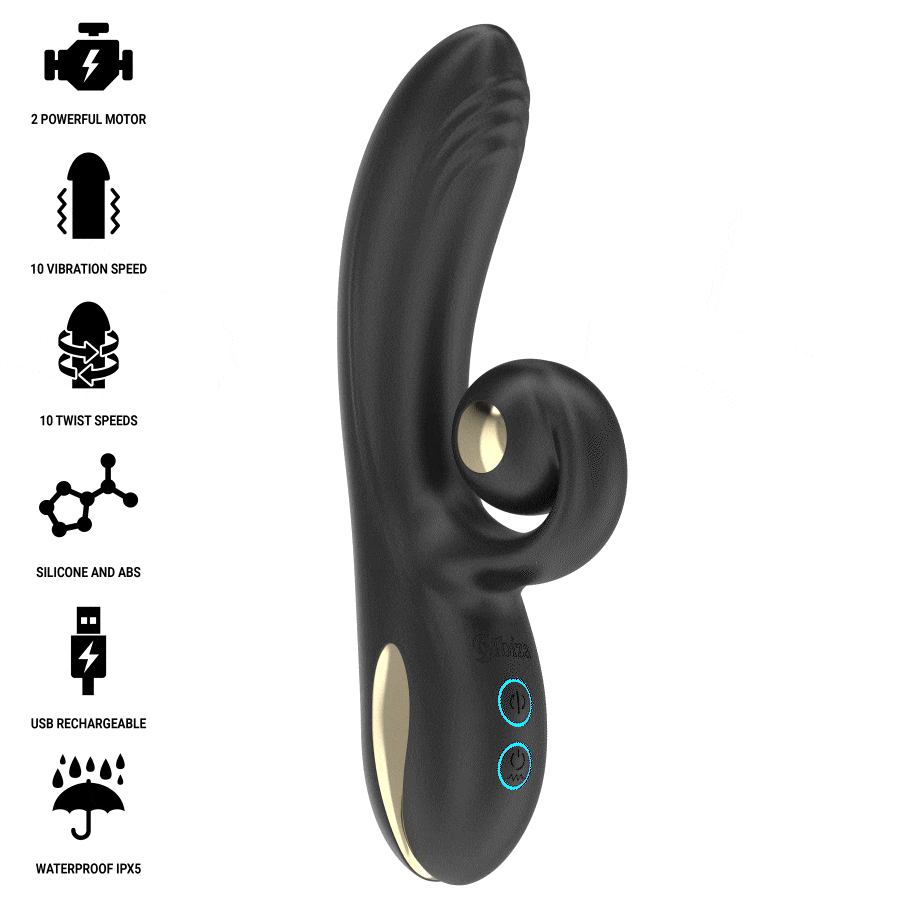 Ibiza - vibrador twister con estimulador curve