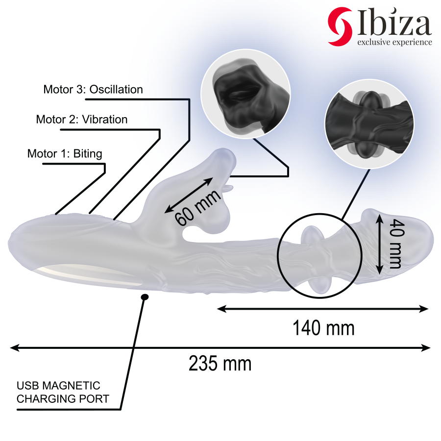 Ibiza - vibrador y estimulador de clítoris con efecto