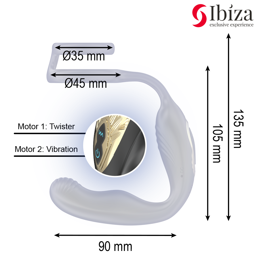 Ibiza - wiggle plug anal rotador control remoto