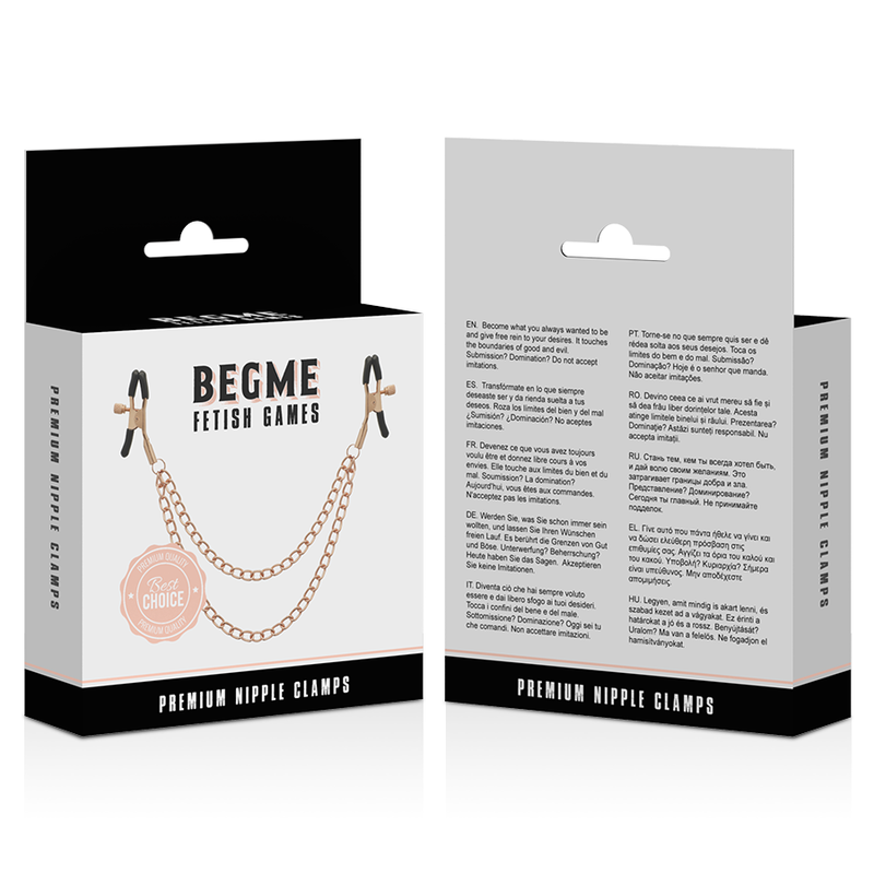 BEGME - SCHWARZE EDITION NIPPELKLEMMEN MIT KETTE