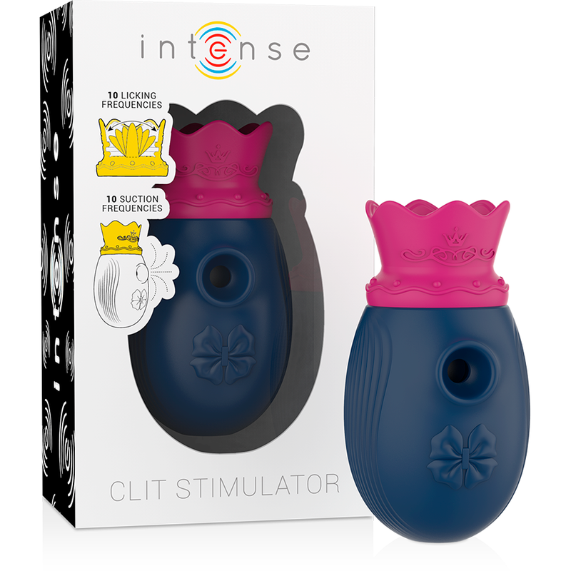 INTENSE - CLITORAL STIMULATOR WITH 10 SUCTION AND LICKING MODES - BLUE