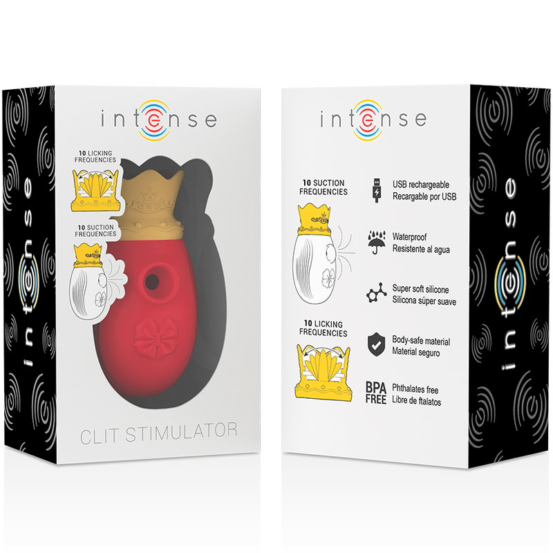 INTENSE - ESTIMULADOR CLÍTORIS 10 MODOS DE SUCCIÓN Y LICKING - ROJO - OMerotics