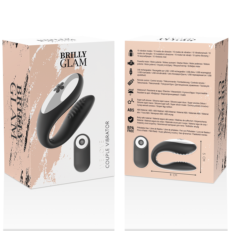 BRILLY GLAM – WIR LIEBEN VIBRATOR FÜR PAARE FERNBEDIENUNG SCHWARZ