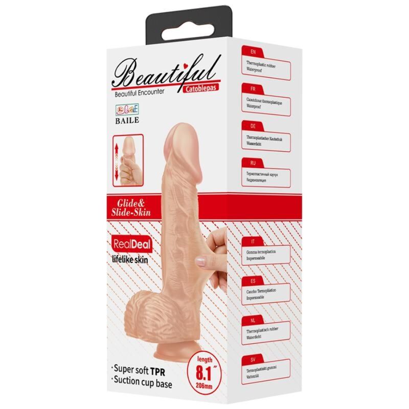 BAILE - BEAUTIFUL ENCOUNTER CATOBLEPAS REALISTIC FLEXIBLE DILDO 20.6 CM NATURAL