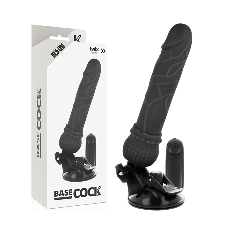 BASECOCK - REALISTISCHER FERNGESTEUERTER VIBRATOR NATUR 19,5 CM -Ø- 4 CM