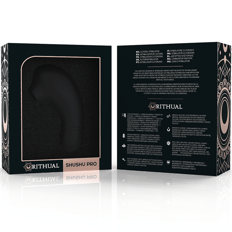 RITHUAL - SHUSHU PRO POCKET ESTIMULADOR CLITORIS 2 POTENTES MOTORES AZABACHE - OMerotics