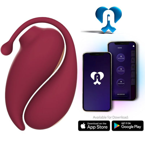 ADRIEN LASTIC - INSPIRATION SUCCIONADOR CLÍTORIS + HUEVO VIBRADOR ROJO - APP GRATUITA - OMerotics