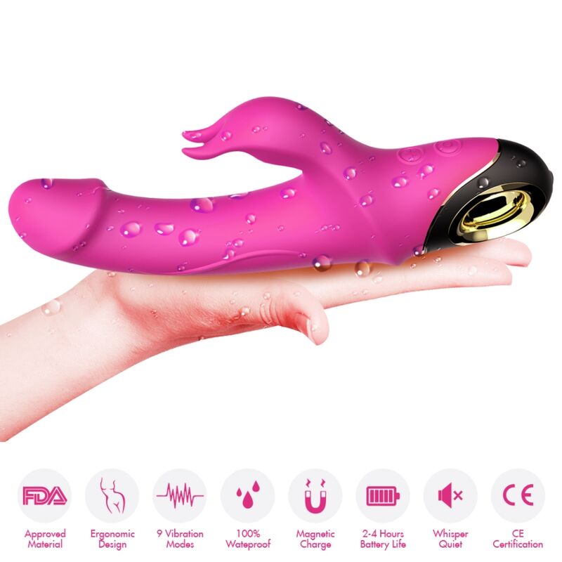 ARMONY - METEROR DILDO VIBRADOR RABBIT ROTADOR FUCSIA - OMerotics