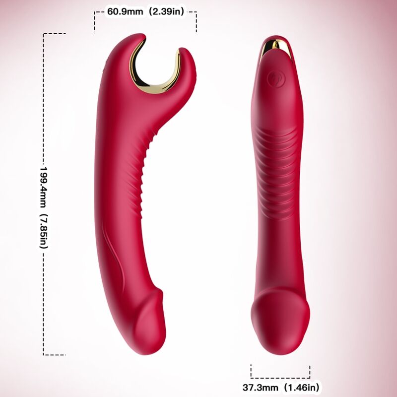 ARMONY - PRINCE DILDO VIBRADOR & ROTADOR ROJO - OMerotics
