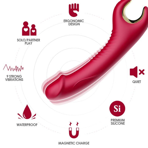 ARMONY - PRINCE DILDO VIBRADOR & ROTADOR ROJO - OMerotics