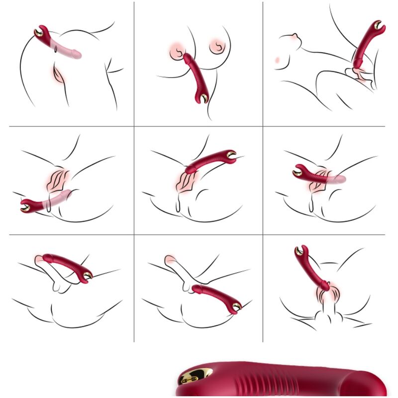 ARMONY - PRINCE DILDO VIBRADOR & ROTADOR ROJO - OMerotics