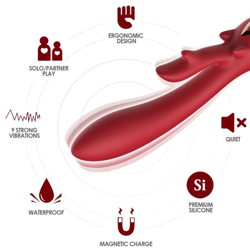 ARMONY - ELK VIBRADOR RABBIT CURVO RED - OMerotics