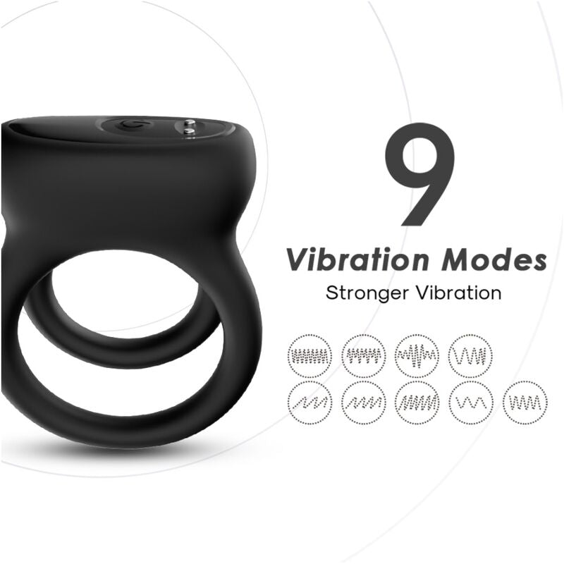 ARMONY - DOBLE ANILLO VIBRADOR NEGRO - OMerotics
