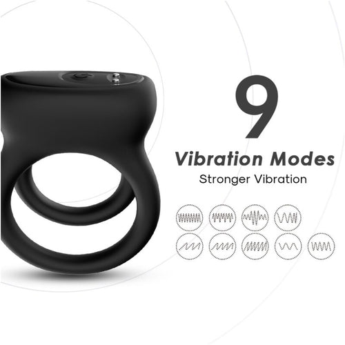 ARMONY - DOBLE ANILLO VIBRADOR NEGRO - OMerotics