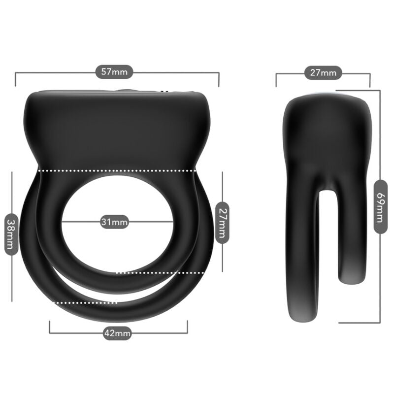 ARMONY - DOBLE ANILLO VIBRADOR NEGRO - OMerotics