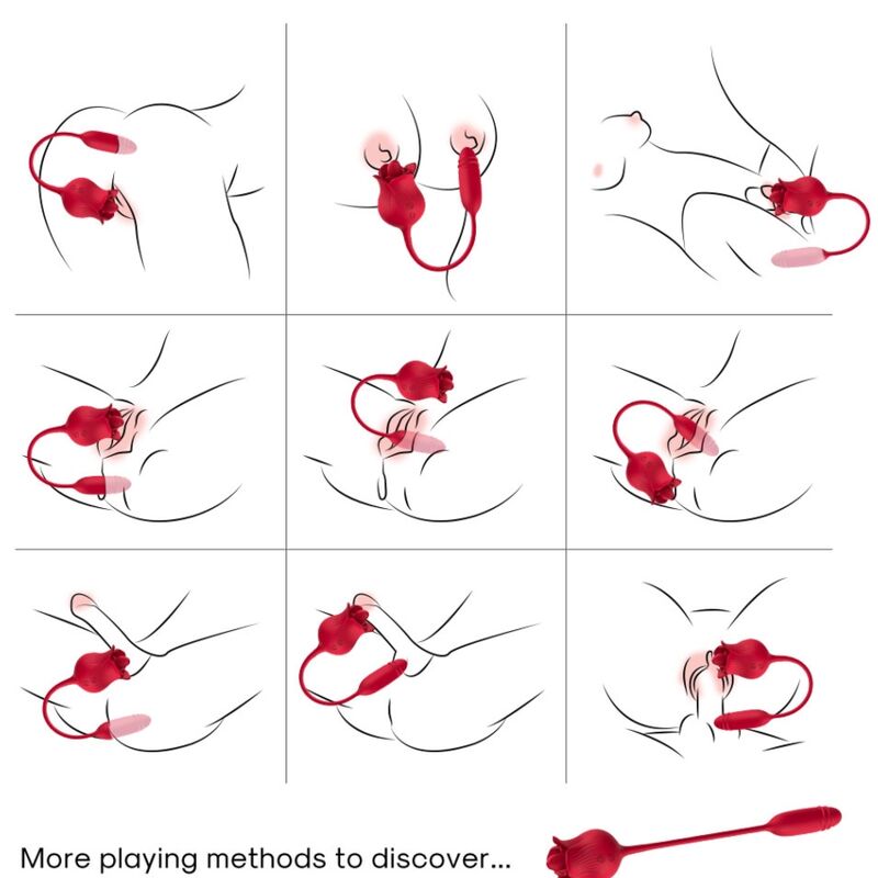 ARMONY - ROSELIP ESTIMULADOR CLITORIS CON LENGUA 10 MODOS & VIBRADOR ROJO - OMerotics