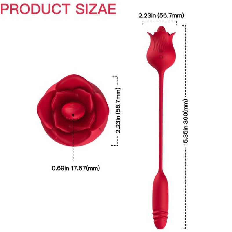 ARMONY - ROSELIP ESTIMULADOR CLITORIS CON LENGUA 10 MODOS & VIBRADOR ROJO - OMerotics