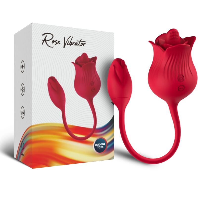 ARMONY - ROSA VIBRADOR ESTIMULADOR CLÍTORIS CON COLA 10 MODOS ROJO - OMerotics