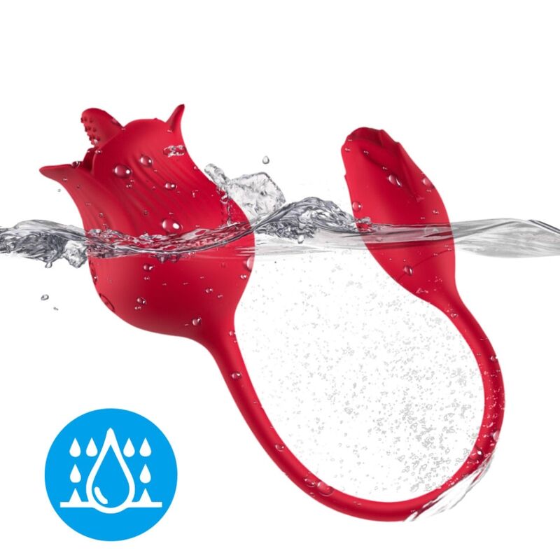 ARMONY - ROSA VIBRADOR ESTIMULADOR CLÍTORIS CON COLA 10 MODOS ROJO - OMerotics