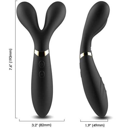 ARMONY - Y-WAND MASAJEADOR & VIBRADOR CABEZA DOBLE NEGRO - OMerotics