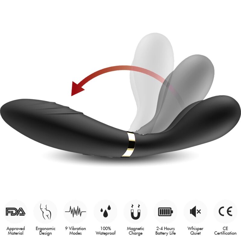 ARMONY - Y-WAND MASAJEADOR & VIBRADOR CABEZA DOBLE NEGRO - OMerotics