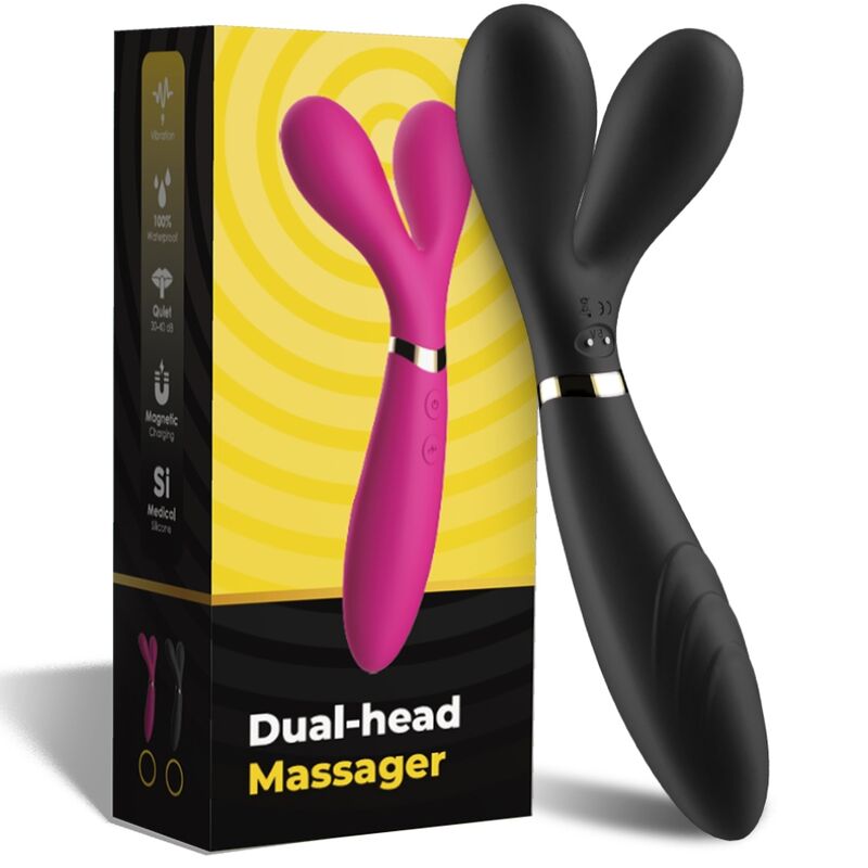 ARMONY - Y-WAND MASAJEADOR & VIBRADOR CABEZA DOBLE NEGRO - OMerotics