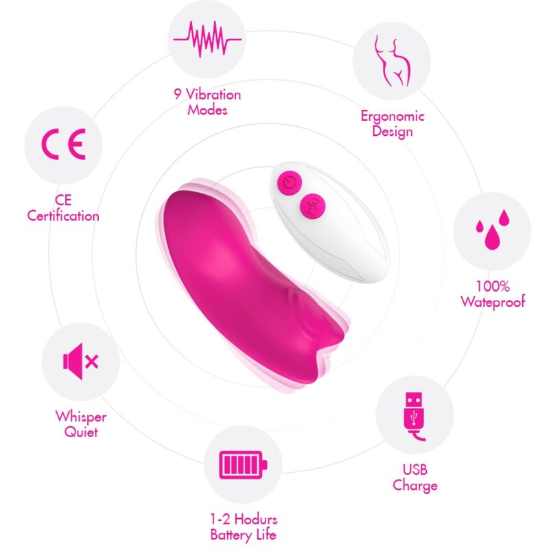 ARMONY - BUTTERFLY PANTIES VIBRADOR CONTROL REMOTO ROSA - OMerotics