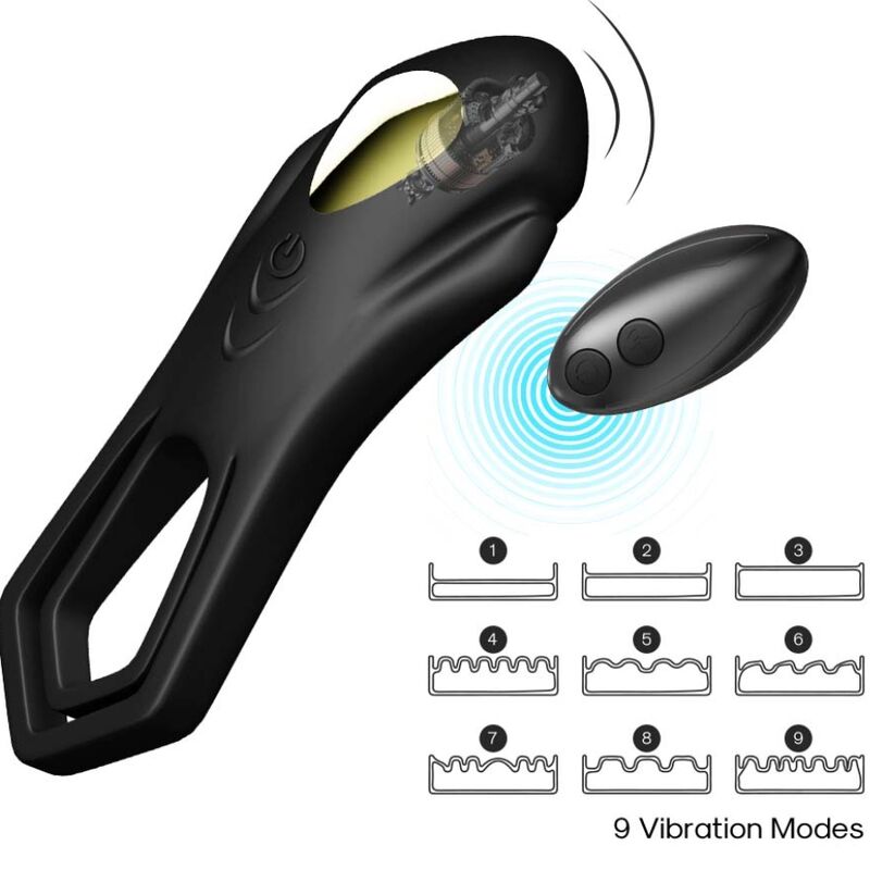 ARMONY - ROADSTER ANILLO VIBRADOR DOBLE CONTROL REMOTO NEGRO - OMerotics